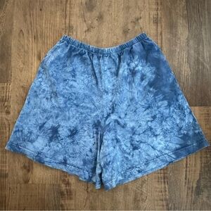Tie Dye Blue Shorts Small Women’s Cotton Vintage 90s S Boho Hippie Pull On